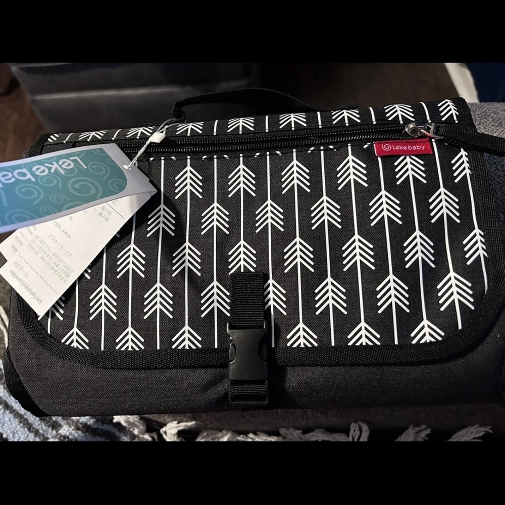 NWT! LEKEBABY Portable Waterproof Diaper Changing Pad-BLACK